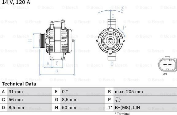 BOSCH 0 986 049 010 - Генератор vvparts.bg