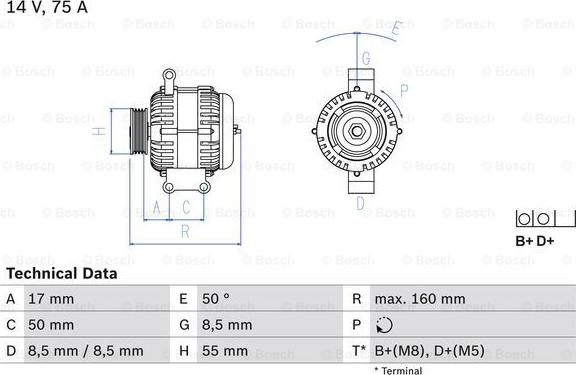 BOSCH 0 986 049 081 - Генератор vvparts.bg