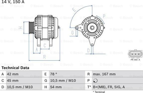 BOSCH 0 986 049 071 - Генератор vvparts.bg