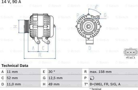 BOSCH 0 986 049 121 - Генератор vvparts.bg