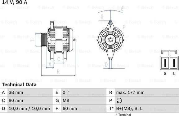 BOSCH 0 986 049 800 - Генератор vvparts.bg