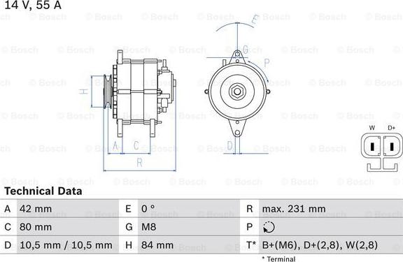 BOSCH 0 986 049 870 - Генератор vvparts.bg