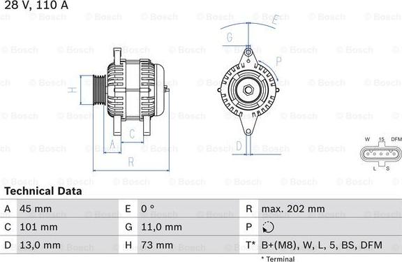 BOSCH 0 986 049 350 - Генератор vvparts.bg