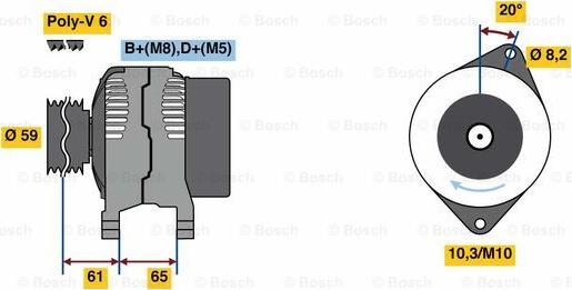 BOSCH 0 986 049 311 - Генератор vvparts.bg