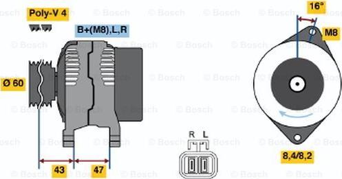 BOSCH 0 986 049 201 - Генератор vvparts.bg