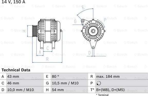 BOSCH 0 986 044 400 - Генератор vvparts.bg