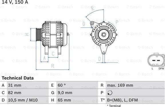 BOSCH 0 986 044 480 - Генератор vvparts.bg