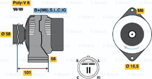 BOSCH 0 986 044 511 - Генератор vvparts.bg