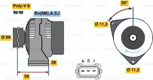 BOSCH 0 986 044 691 - Генератор vvparts.bg