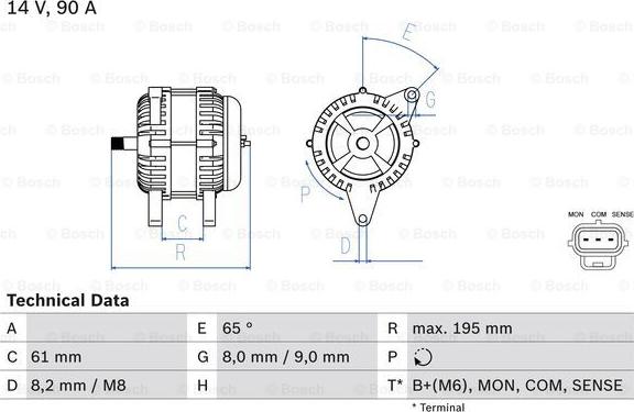 BOSCH 0 986 044 651 - Генератор vvparts.bg