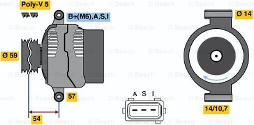 BOSCH 0 986 044 611 - Генератор vvparts.bg