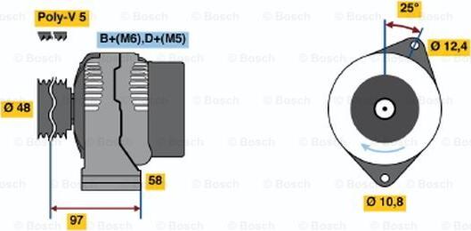 BOSCH 0 986 044 621 - Генератор vvparts.bg