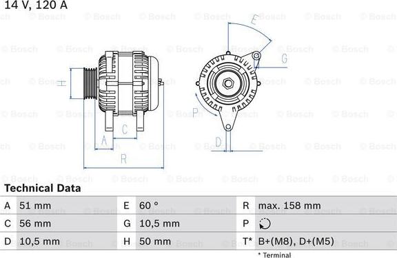 BOSCH 0 986 044 030 - Генератор vvparts.bg