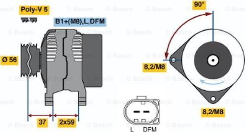 BOSCH 0 986 044 850 - Генератор vvparts.bg