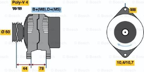 BOSCH 0 986 044 801 - Генератор vvparts.bg