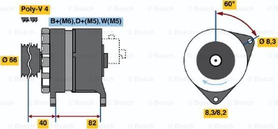 BOSCH 0 986 044 821 - Генератор vvparts.bg