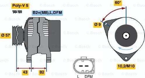 BOSCH 0 986 044 310 - Генератор vvparts.bg