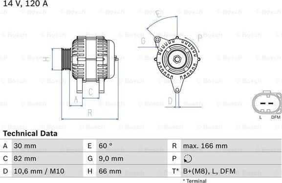 BOSCH 0 986 044 330 - Генератор vvparts.bg