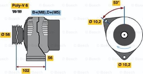 BOSCH 0 986 044 370 - Генератор vvparts.bg