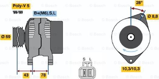 BOSCH 0 986 044 721 - Генератор vvparts.bg