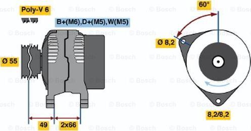 BOSCH 0 986 044 771 - Генератор vvparts.bg