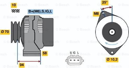 BOSCH 0 986 045 901 - Генератор vvparts.bg