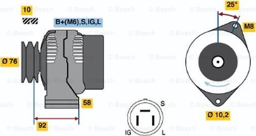 BOSCH 0 986 045 921 - Генератор vvparts.bg