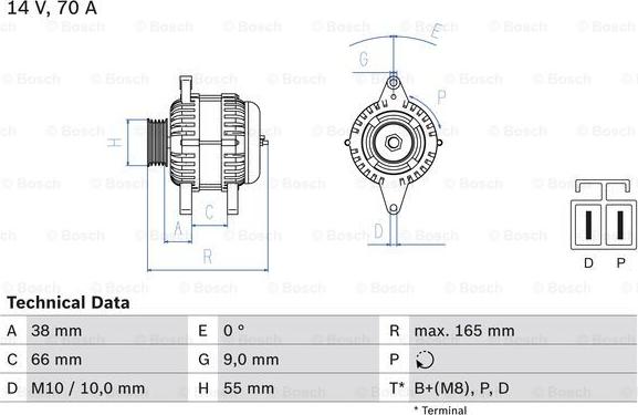 BOSCH 0 986 045 551 - Генератор vvparts.bg