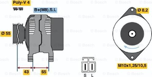 BOSCH 0 986 045 511 - Генератор vvparts.bg