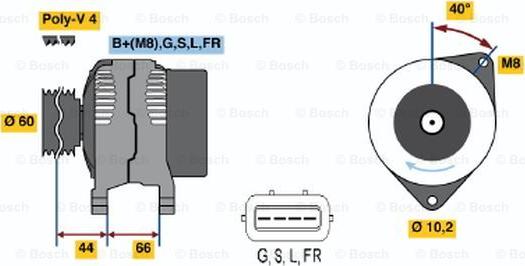 BOSCH 0 986 045 581 - Генератор vvparts.bg