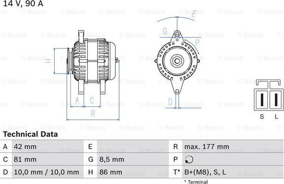 BOSCH 0 986 045 651 - Генератор vvparts.bg