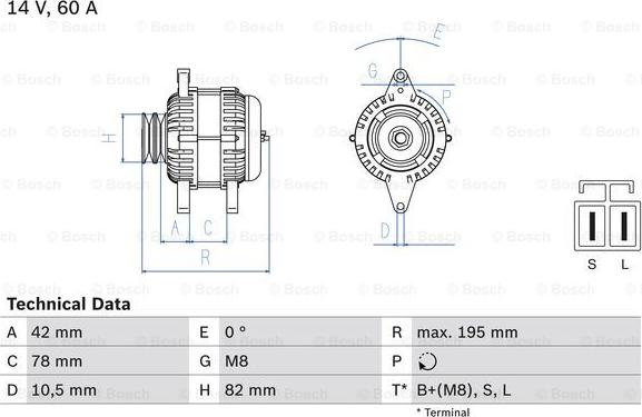 BOSCH 0 986 045 681 - Генератор vvparts.bg