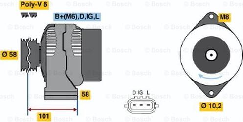 BOSCH 0 986 045 041 - Генератор vvparts.bg