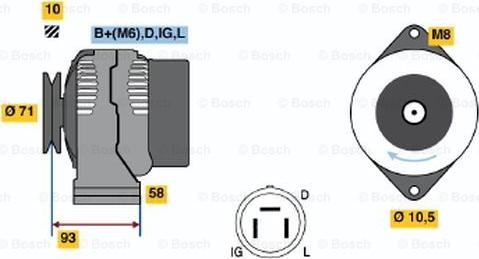 BOSCH 0 986 045 081 - Генератор vvparts.bg