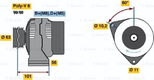 BOSCH 0 986 045 191 - Генератор vvparts.bg