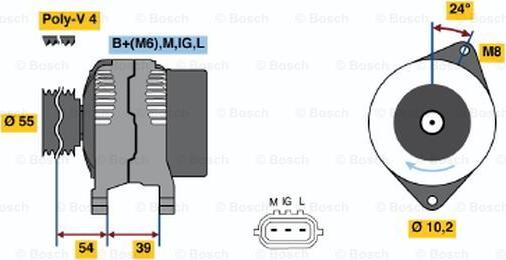 BOSCH 0 986 045 841 - Генератор vvparts.bg