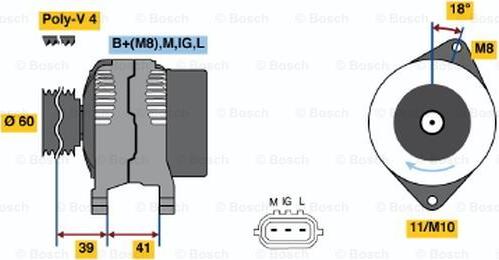 BOSCH 0 986 045 811 - Генератор vvparts.bg