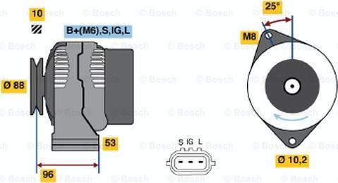 BOSCH 0 986 045 881 - Генератор vvparts.bg