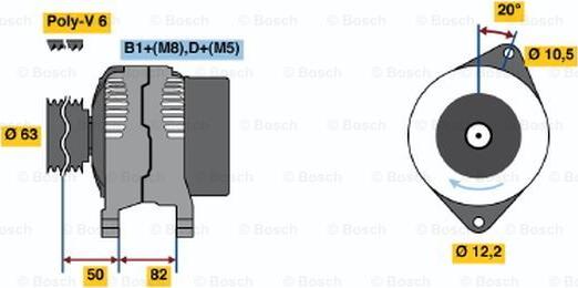 BOSCH 0 986 046 480 - Генератор vvparts.bg