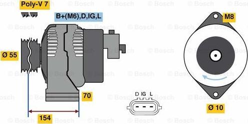 BOSCH 0 986 046 541 - Генератор vvparts.bg