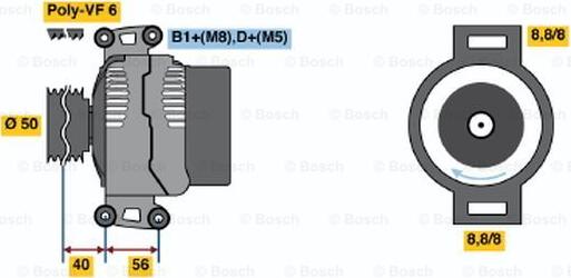 BOSCH 0 986 046 610 - Генератор vvparts.bg