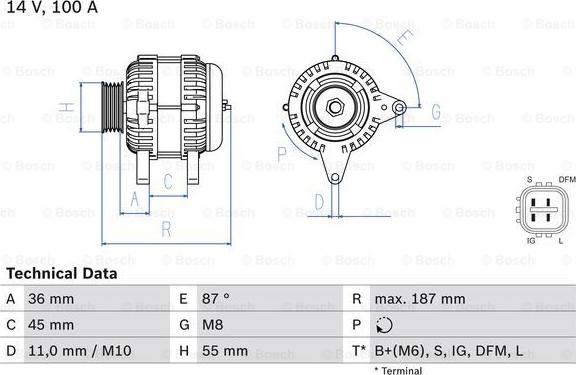 BOSCH 0 986 046 120 - Генератор vvparts.bg