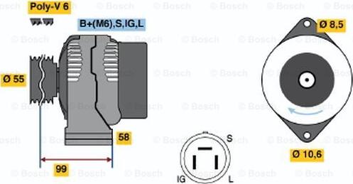 BOSCH 0 986 046 391 - Генератор vvparts.bg