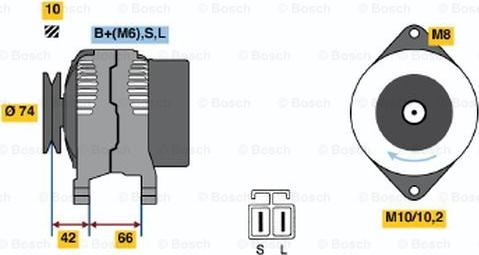 BOSCH 0 986 046 351 - Генератор vvparts.bg