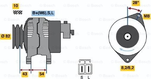 BOSCH 0 986 046 361 - Генератор vvparts.bg