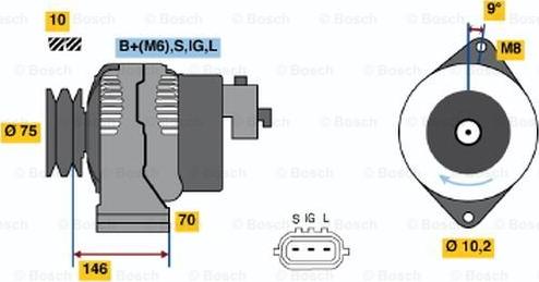 BOSCH 0 986 046 381 - Генератор vvparts.bg