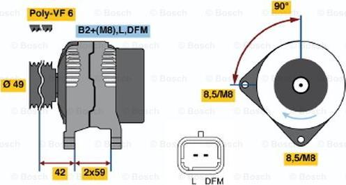 BOSCH 0 986 046 280 - Генератор vvparts.bg