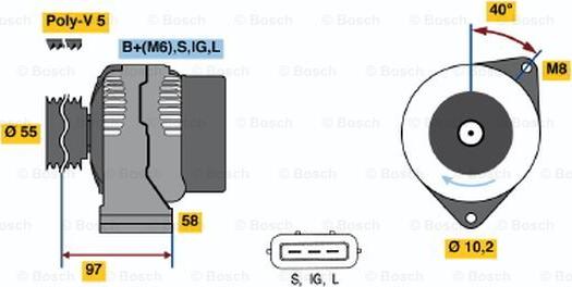 BOSCH 0 986 040 960 - Генератор vvparts.bg