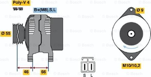 BOSCH 0 986 040 491 - Генератор vvparts.bg