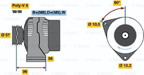 BOSCH 0 986 040 410 - Генератор vvparts.bg